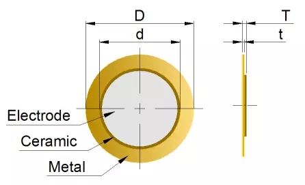 35mm 3000hz piezo ceramic element