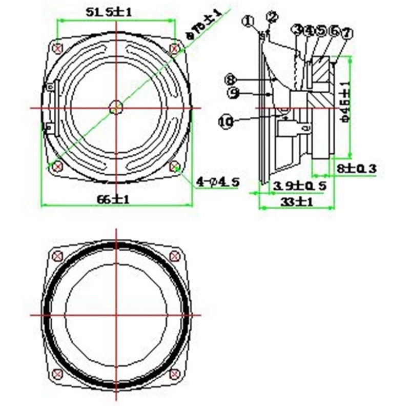 2.5 inch 4 ohm 10w full range speaker 