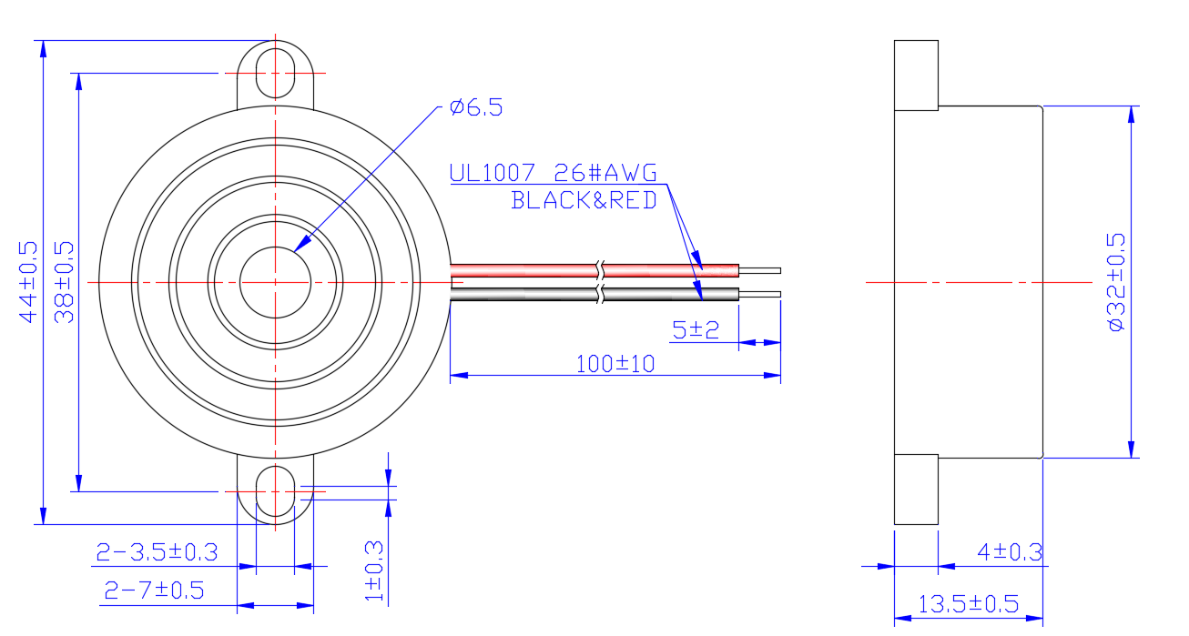 32MM*14MM 12VDC Min 106dB Doorbell Active Piezo Buzzer Sue for Siren