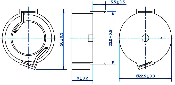 23mm*9mm 3V 5V 12V small piezo transducer